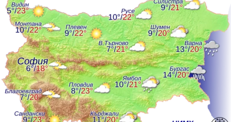Времето в четвъртък