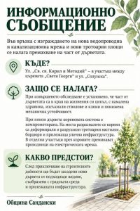 Премахват част от дърветата по ул. „Св. св. Кирил и Методий“в Сандански